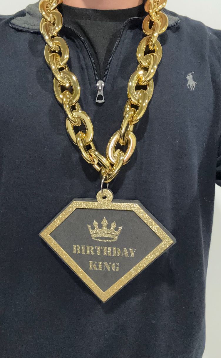 Birthday King Novelty Plastic Chain Necklace